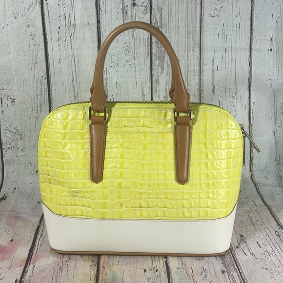 Brahmin Vivian Limelight La Scala Color Block Satchel - Picture 3 of 14